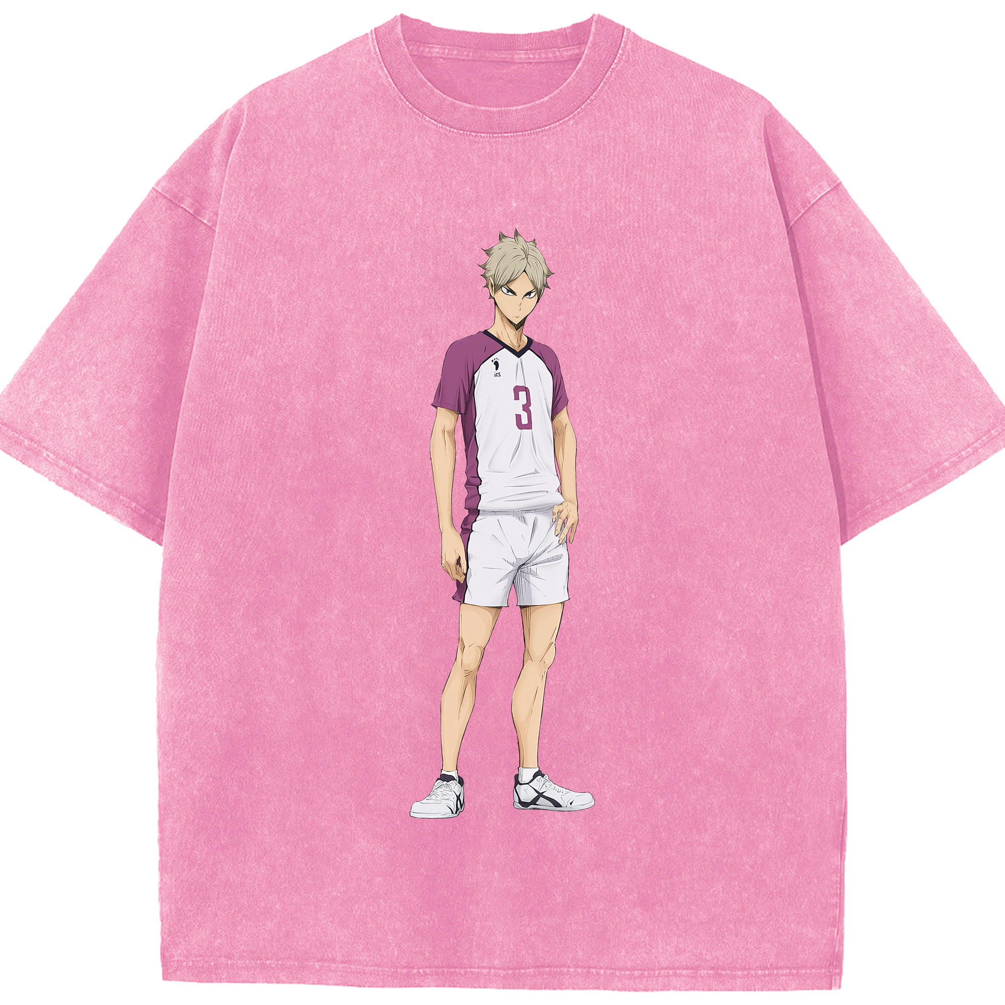 （画像用） ハイキュー!! Haikyu!! 綿100% ヴィンテージ風 半袖Tシャツ（フロントプリント）